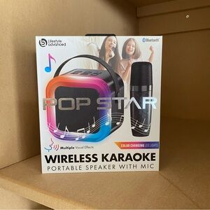 Wireless Karaoke Speaker with Mic - Black and Multicolor